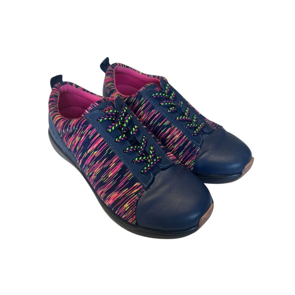 TRAQ BY ALEGRIA "QEST" WOMENS EU 37 US 6 SMART WALKING SHOES NAVY #S105-5‎